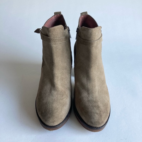 Frau Made in Italy Khaki Genuine Leather Suede Heeled Ankle Boots size 7 - Picture 13 of 15